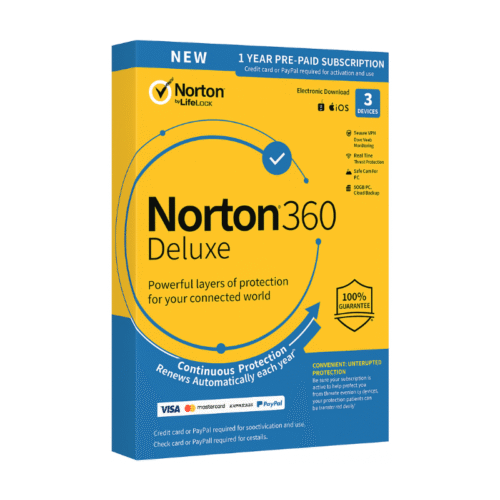 Norton 360 Deluxe – 3 Devices | 1-Year Subscription – Antivirus & Online Protection for Windows, macOS, Android, iOS