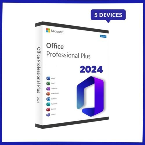 Microsoft Office 2024 Pro Plus – Windows – 5 Devices – Lifetime License